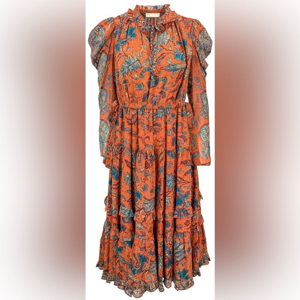 Ulla Johnson Beatrice Dress Baked Clay Floral Boho NWT